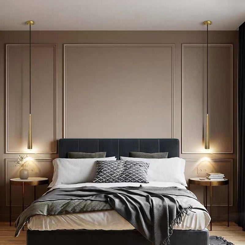 Modern Elongated Cylinder Island Pendant Light - Metal & Acrylic Kitchen Lighting Fixture