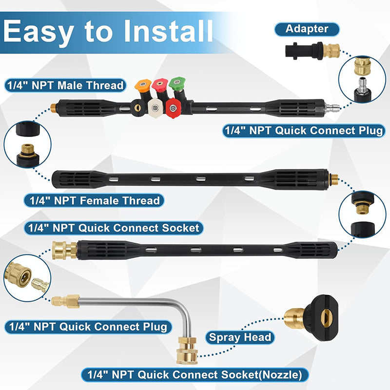 4000 PSI Heavy-Duty Pressure Washer Extension Wand - Durable & Adjustable for Enhanced Reach