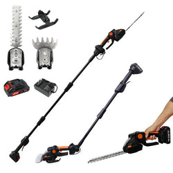 Versatile 4-in-1 Hedge Trimmer with Adjustable Extension Pole - Perfect for Pruning, Trimming, and Shaping