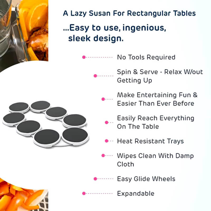 360° Rotating Expandable Turntable Tray - Versatile Serving & Storage Solution