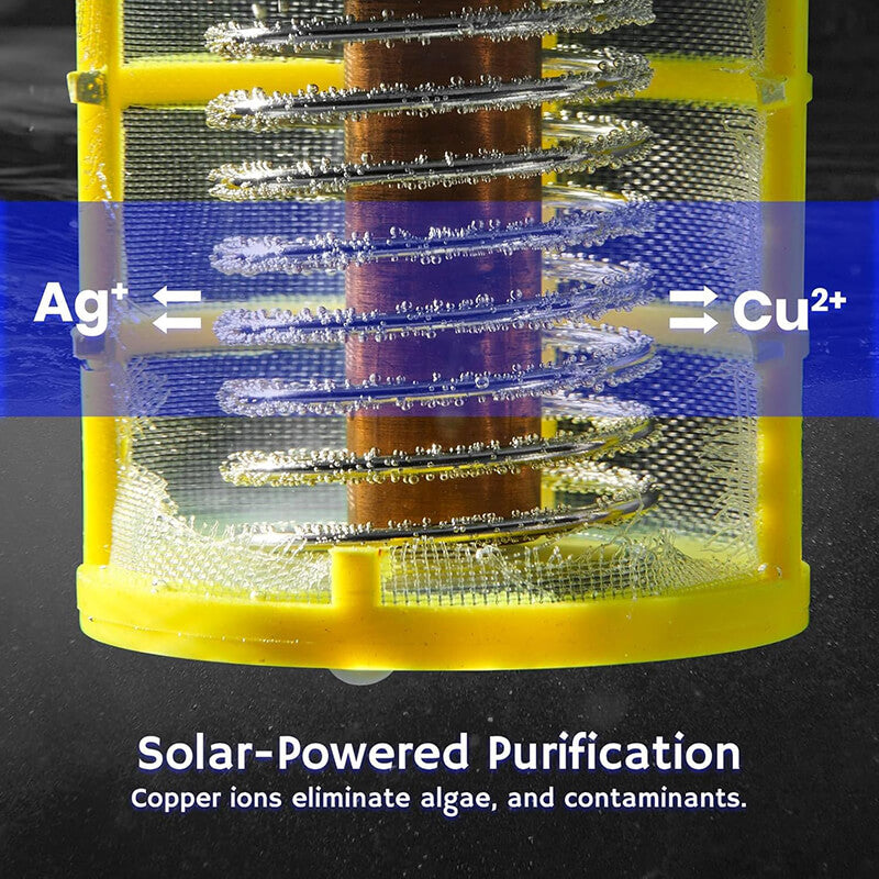 Solar Powered Pool Ionizer with LED Light - Eco-Friendly Water Purification System for Clear, Clean Pools