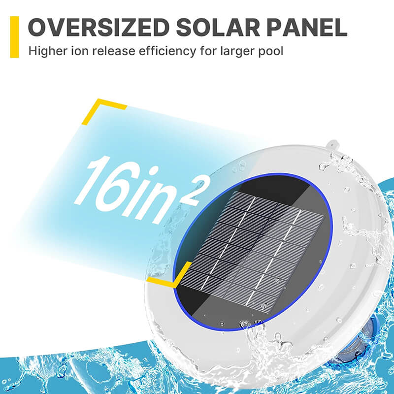 Solar Powered Pool Ionizer with LED Light - Eco-Friendly Water Purification System for Clear, Clean Pools