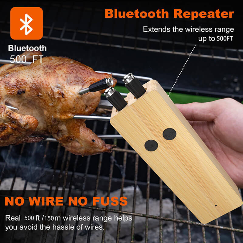 Wireless Meat Thermometer with Dual Probes - Instant Read, Bluetooth Connectivity, Perfect for Grilling & Smoking