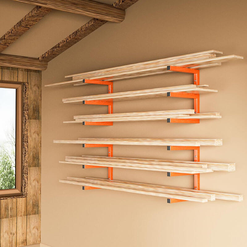 Heavy-Duty Wall Mounted Steel Storage Rack - Industrial-Grade Organizer for Garage, Shed, or Home Use