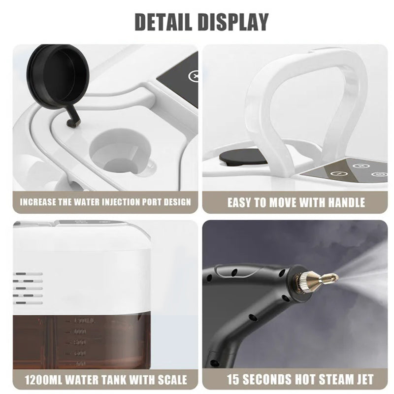 2500W High Pressure Steam Cleaner with Protective Gloves - Powerful, Versatile Cleaning Solution for Home & Outdoor Use