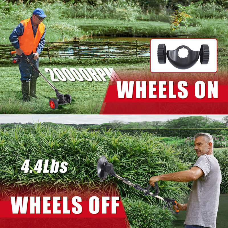 Versatile 3-in-1 Cordless Grass Trimmer, Edger & Mini Mower - Lightweight & Rechargeable for Effortless Lawn Care