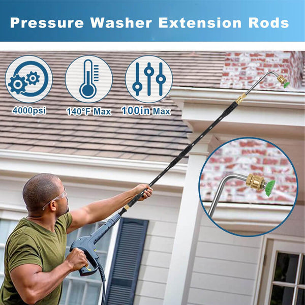 4000 PSI Heavy-Duty Pressure Washer Extension Wand - Durable & Adjustable for Enhanced Reach