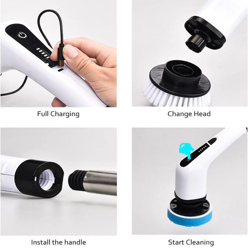 7-in-1 Electric Multi-Surface Scrubber & Cleaner - Powerful, Versatile Cleaning Tool for Home & Kitchen