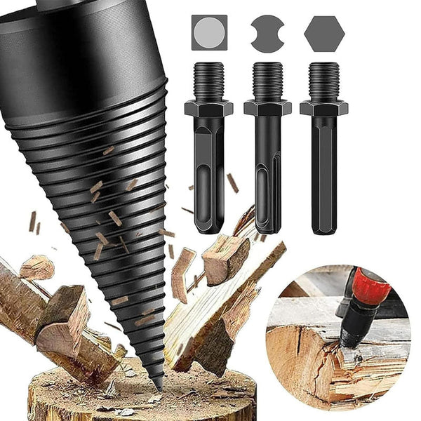 Heavy-Duty Firewood Splitter Drill Bits - Efficient Wood Splitting Tool for Easy Firewood Preparation