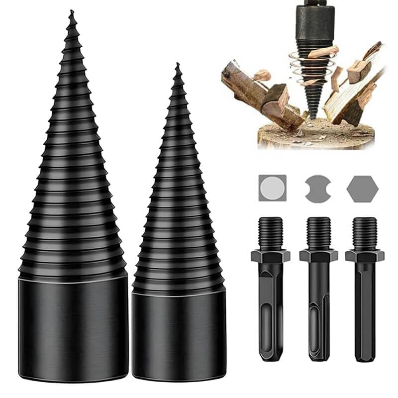 Heavy-Duty Firewood Splitter Drill Bits - Efficient Wood Splitting Tool for Easy Firewood Preparation