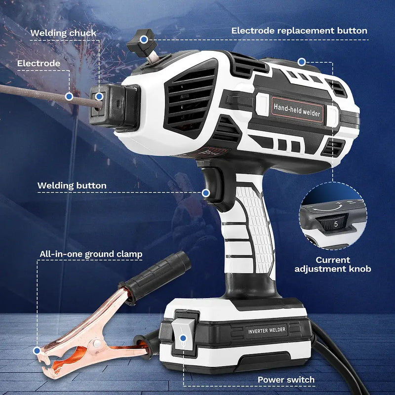 Portable Handheld Welder Kit with 10 Premium Welding Rods - Ideal for DIY Projects and Repairs