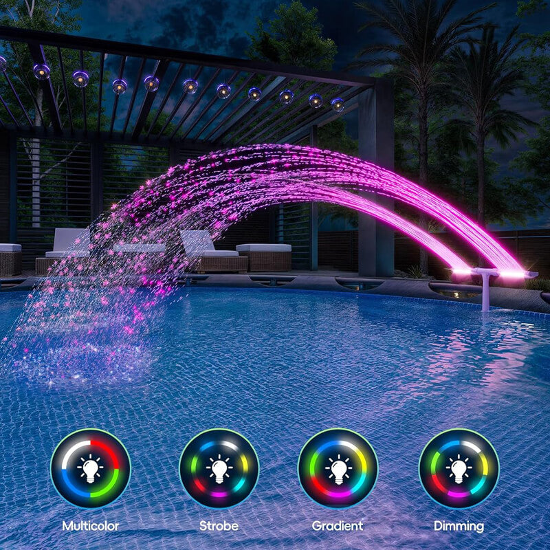 Solar-Powered Pool Fountain with LED Lights – Eco-Friendly Water Feature for Pools and Gardens