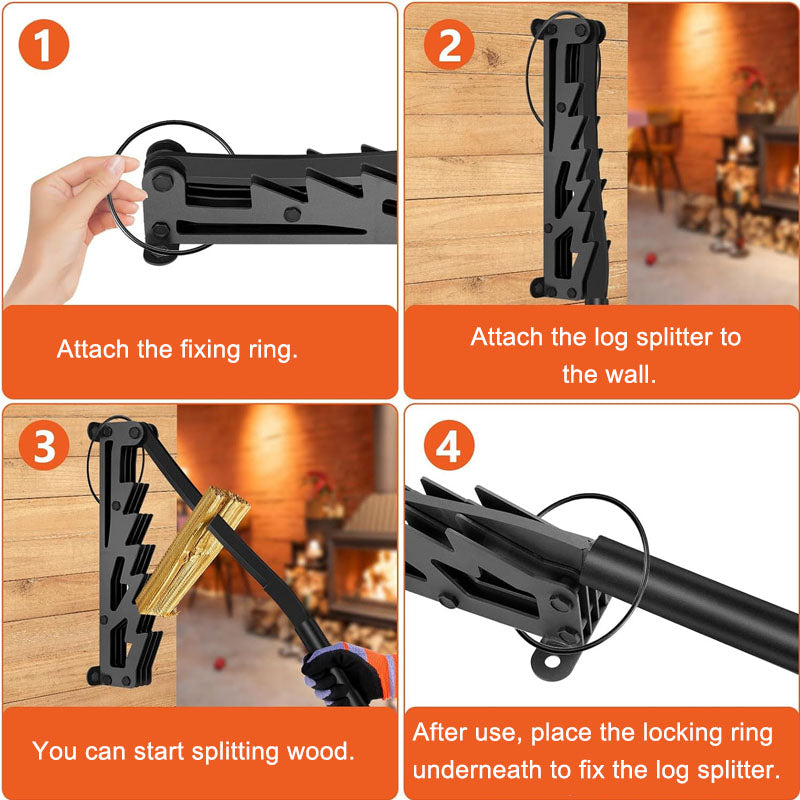 Wall-Mounted Firewood Kindling Splitter - Heavy-Duty Wood Splitter for Efficient Kindling Preparation