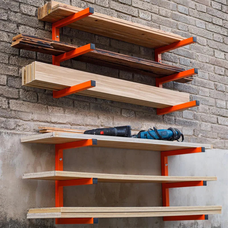 Heavy-Duty Wall Mounted Steel Storage Rack - Industrial-Grade Organizer for Garage, Shed, or Home Use
