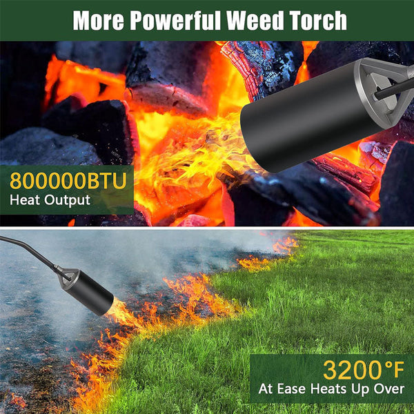 800,000 BTU Propane Torch Weed Burner - Heavy-Duty Outdoor Flame Weeder for Efficient Weed Control