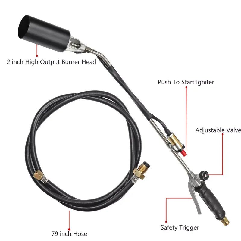 800,000 BTU Propane Torch Weed Burner - Heavy-Duty Outdoor Flame Weeder for Efficient Weed Control
