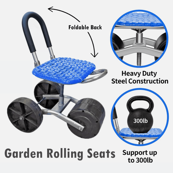 360° Rotating Adjustable Gardening Seat - Ergonomic Height-Adjustable Stool for Comfort & Convenience
