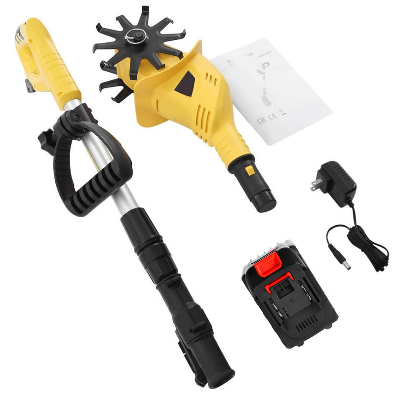 Battery-Powered Cordless Electric Tiller & Cultivator - Effortless Soil Preparation Garden Tool for Easy Gardening