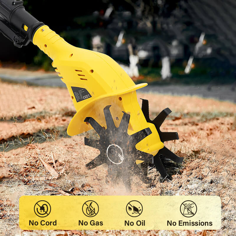 Battery-Powered Cordless Electric Tiller & Cultivator - Effortless Soil Preparation Garden Tool for Easy Gardening