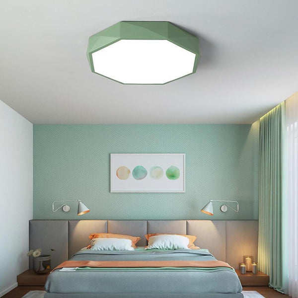 Octagonal LED Flush Mount Ceiling Light for Kids' Bedrooms - Stylish & Safe Lighting for Babies and Children