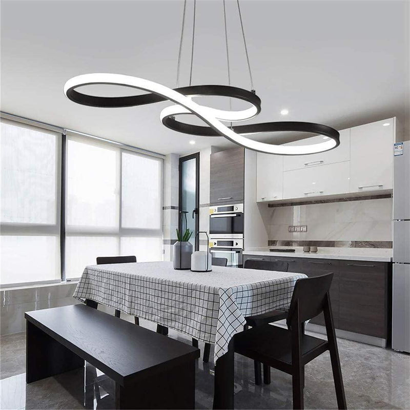Nordic Geometric Ribbon LED Pendant Light - Modern Linear Ceiling Fixture for Stylish Home Decor