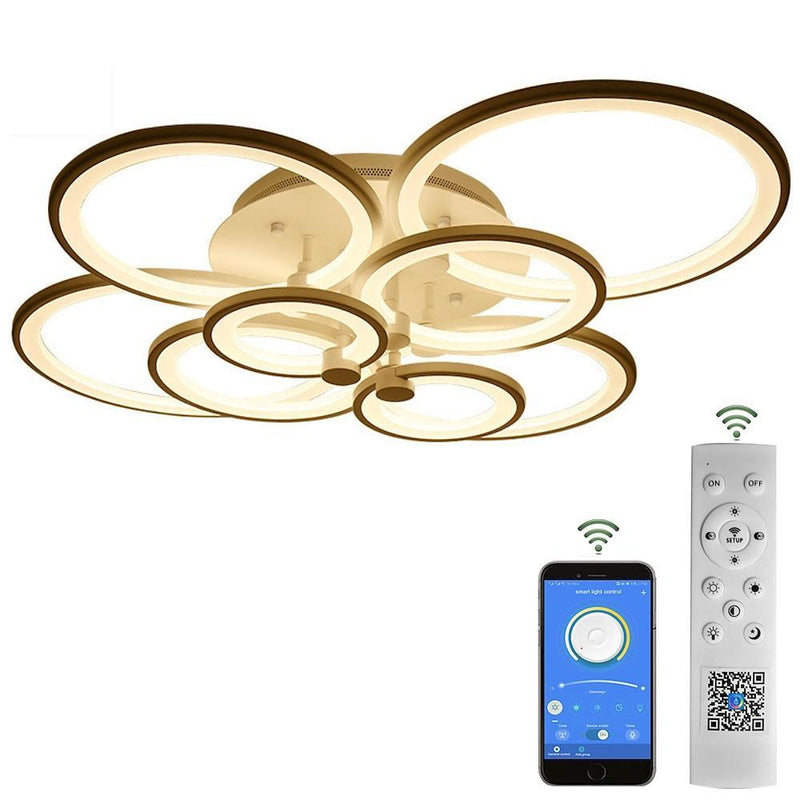 Elegant Semi Flush Mount Ceiling Light - Unique Overlapping Rings Design for Modern Home Decor