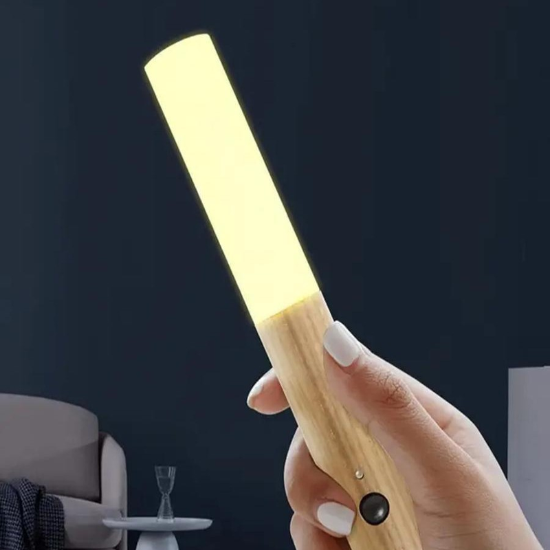 LED Wall Light with Motion Sensor - Stylish Wooden Lamp for Home Decor