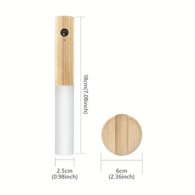 LED Wall Light with Motion Sensor - Stylish Wooden Lamp for Home Decor