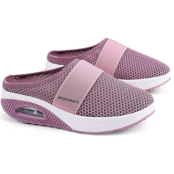 Comfort Orthopedic Wedge Sandals for Women - Supportive Slip-On Slippers with Arch Support