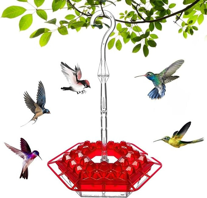 Ant-Proof Hummingbird Feeder with Hanging Perch - Durable Outdoor Bird Feeder for Gardens