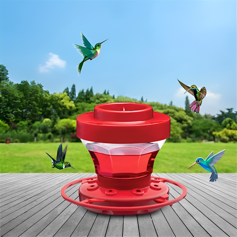 Bee-Proof Hanging Hummingbird Feeder with Perch - Durable Water Reservoir for Outdoor Gardens