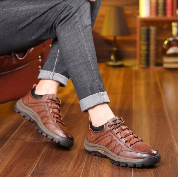 Men's Orthopedic Leather Shoes - Comfortable Supportive Footwear for All-Day Wear
