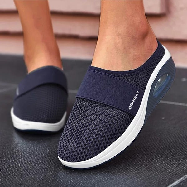 Comfort Orthopedic Wedge Sandals for Women - Supportive Slip-On Slippers with Arch Support