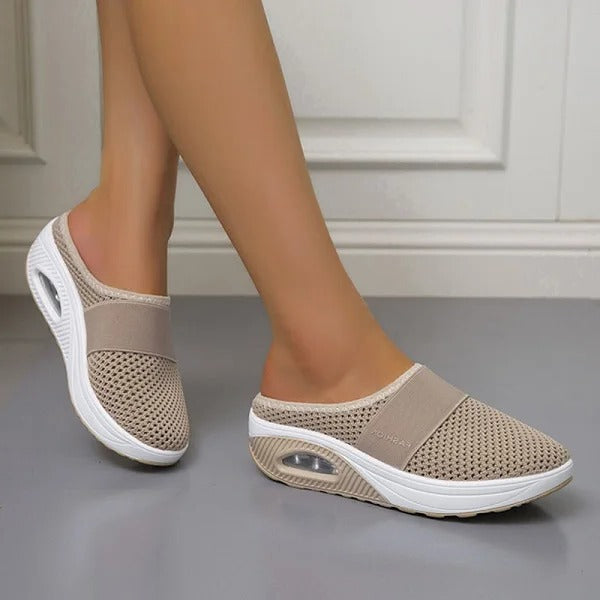 Comfort Orthopedic Wedge Sandals for Women - Supportive Slip-On Slippers with Arch Support