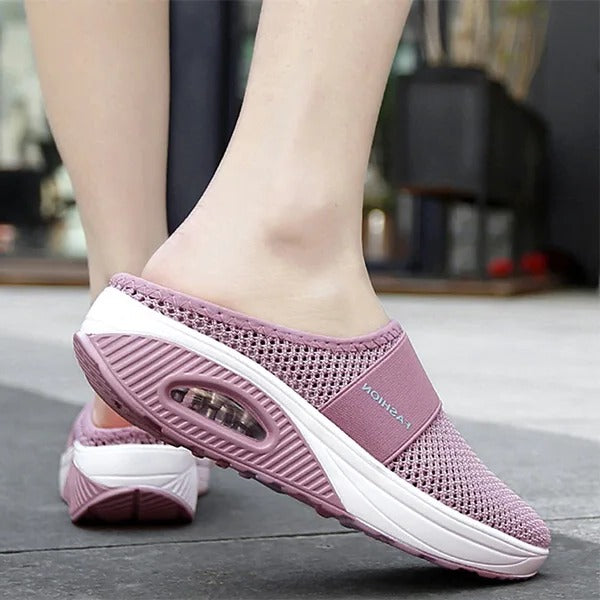 Comfort Orthopedic Wedge Sandals for Women - Supportive Slip-On Slippers with Arch Support