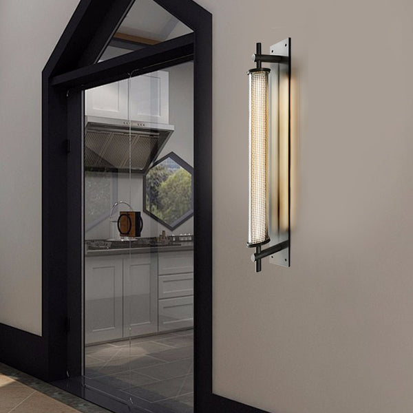Industrial Black Stainless Steel Long Metallic Tube Wall Light - 19.68" Height - Modern Home Decor Lighting Fixture