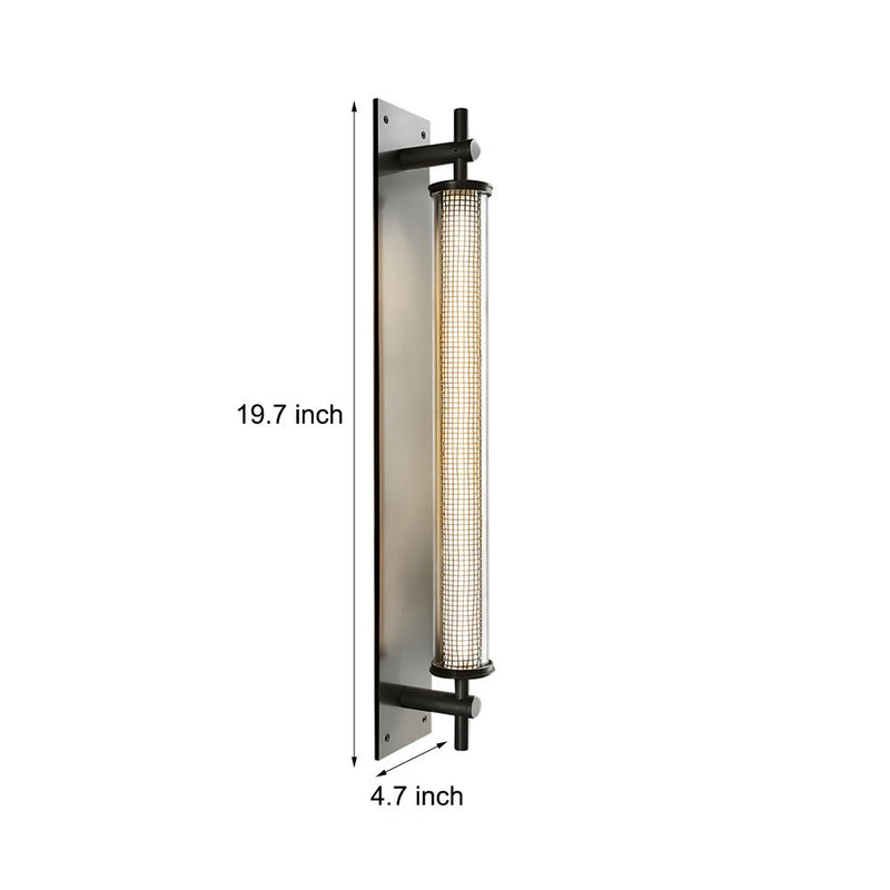 Industrial Black Stainless Steel Long Metallic Tube Wall Light - 19.68" Height - Modern Home Decor Lighting Fixture