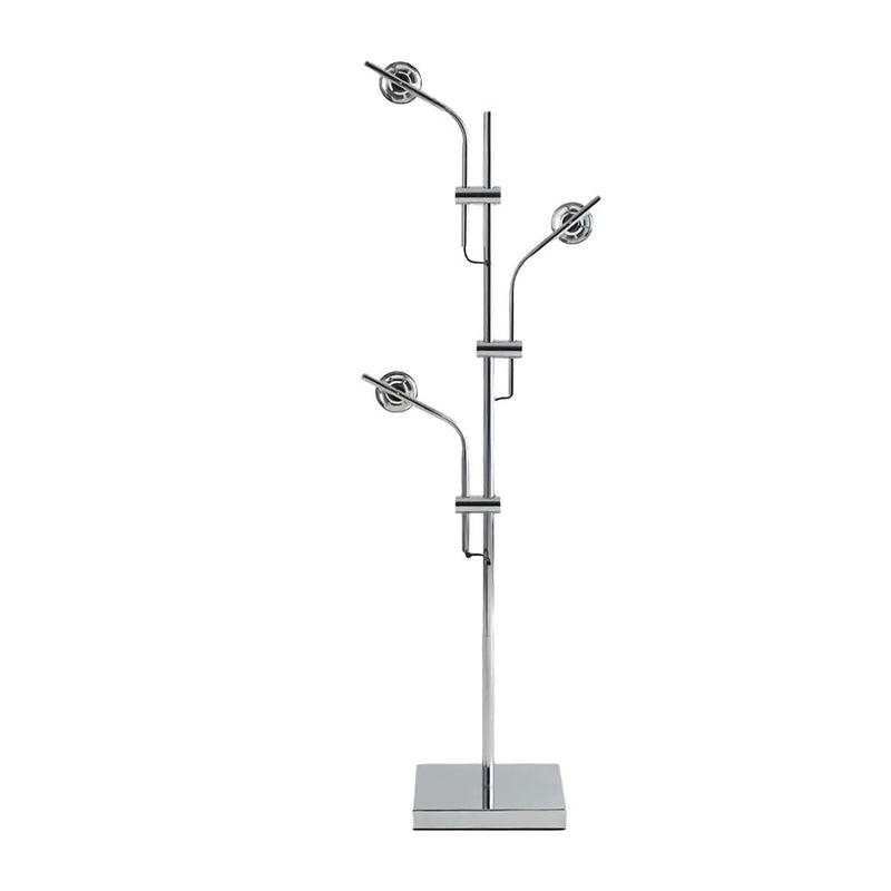Industrial Chrome Multi-Angle Floor Lamp - Adjustable Task Lighting for Home & Office