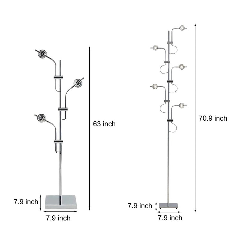 Industrial Chrome Multi-Angle Floor Lamp - Adjustable Task Lighting for Home & Office