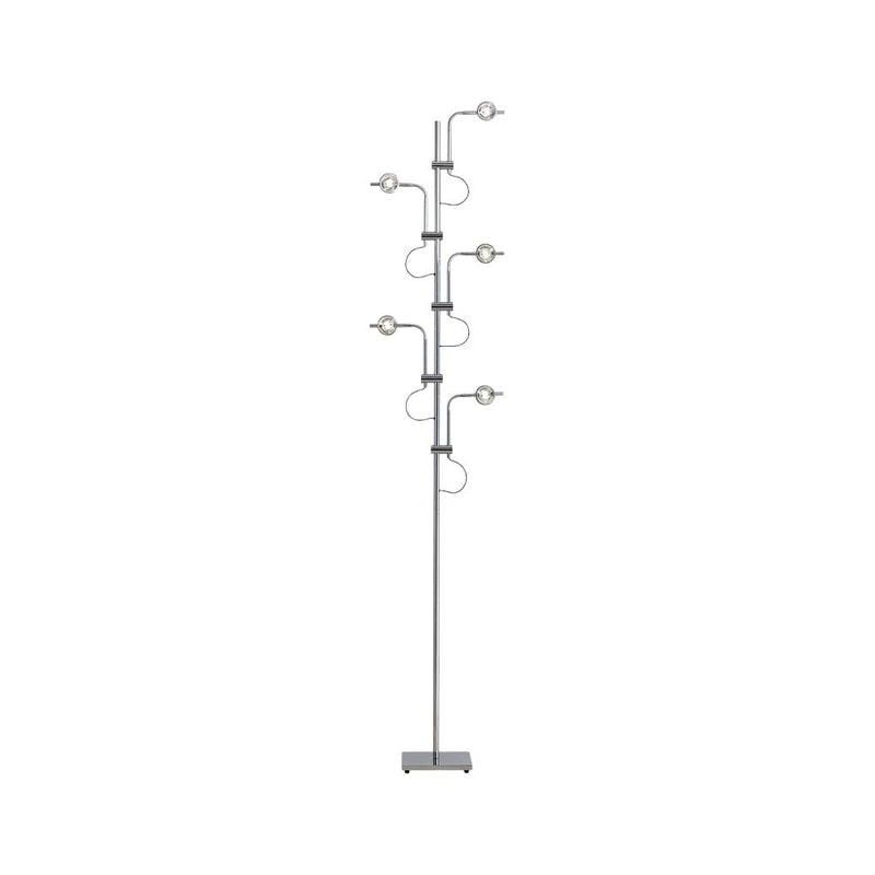Industrial Chrome Multi-Angle Floor Lamp - Adjustable Task Lighting for Home & Office