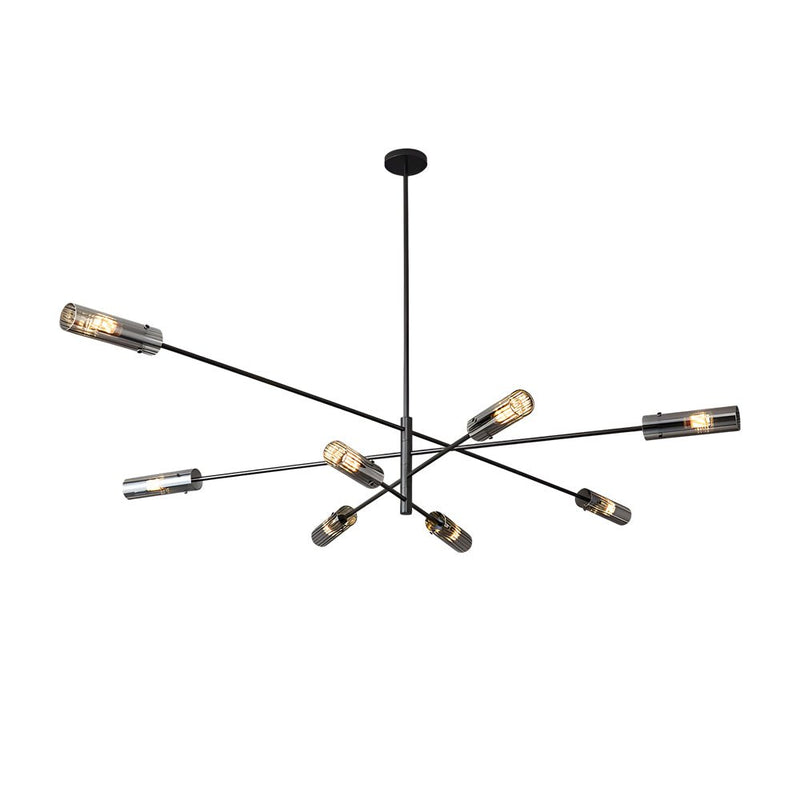 Enhanced Product Title: **Industrial Copper Sputnik Chandelier - Modern Linear Pendant Light Fixture (6 or 8 Lights) for Dining Room, Living Room, or Kitchen**