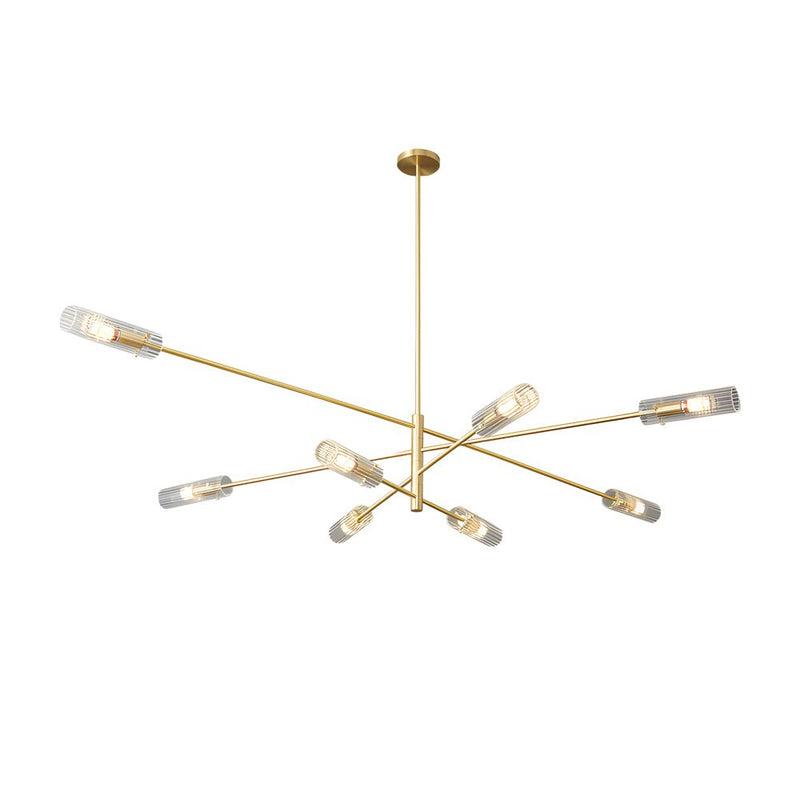 Enhanced Product Title: **Industrial Copper Sputnik Chandelier - Modern Linear Pendant Light Fixture (6 or 8 Lights) for Dining Room, Living Room, or Kitchen**