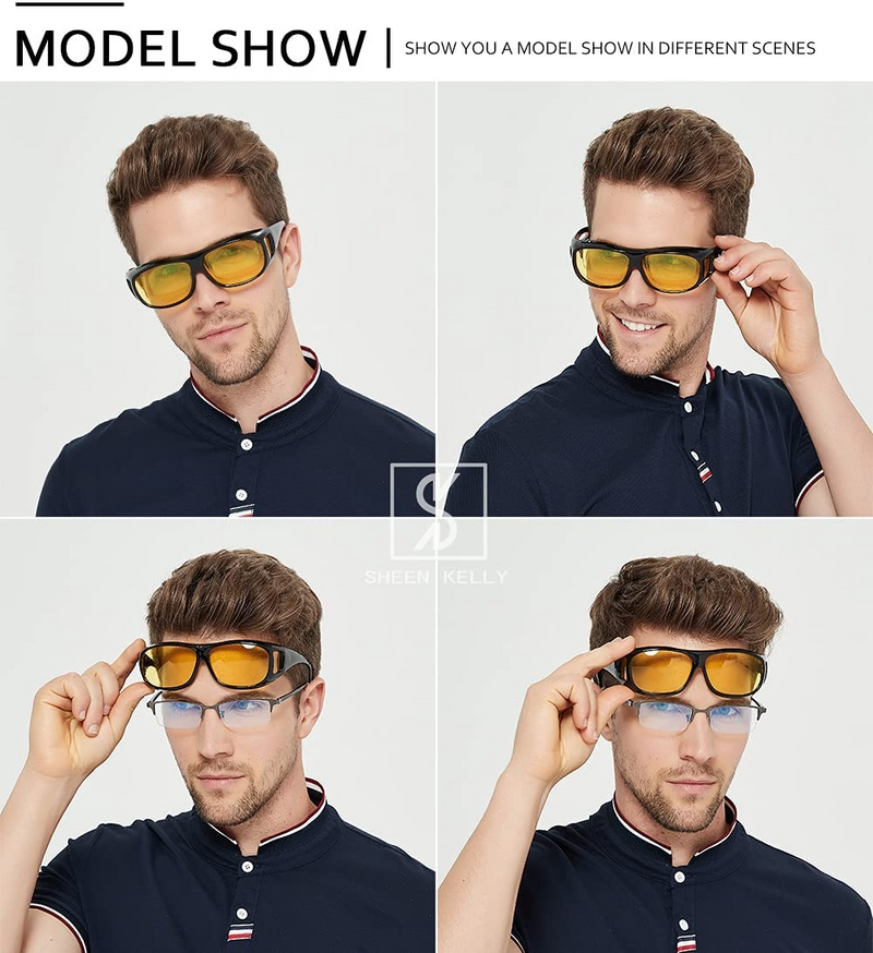 HD Night Vision Anti-Glare Glasses for Enhanced Clarity and Comfort - Perfect for Driving and Nighttime Use