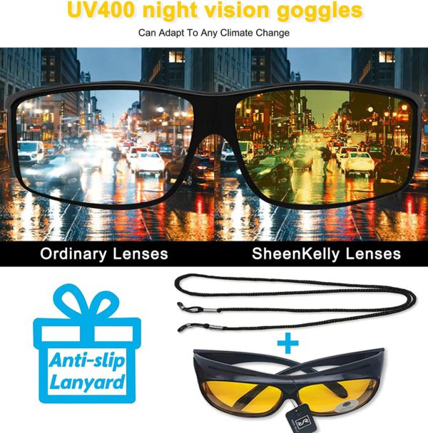 HD Night Vision Anti-Glare Glasses for Enhanced Clarity and Comfort - Perfect for Driving and Nighttime Use