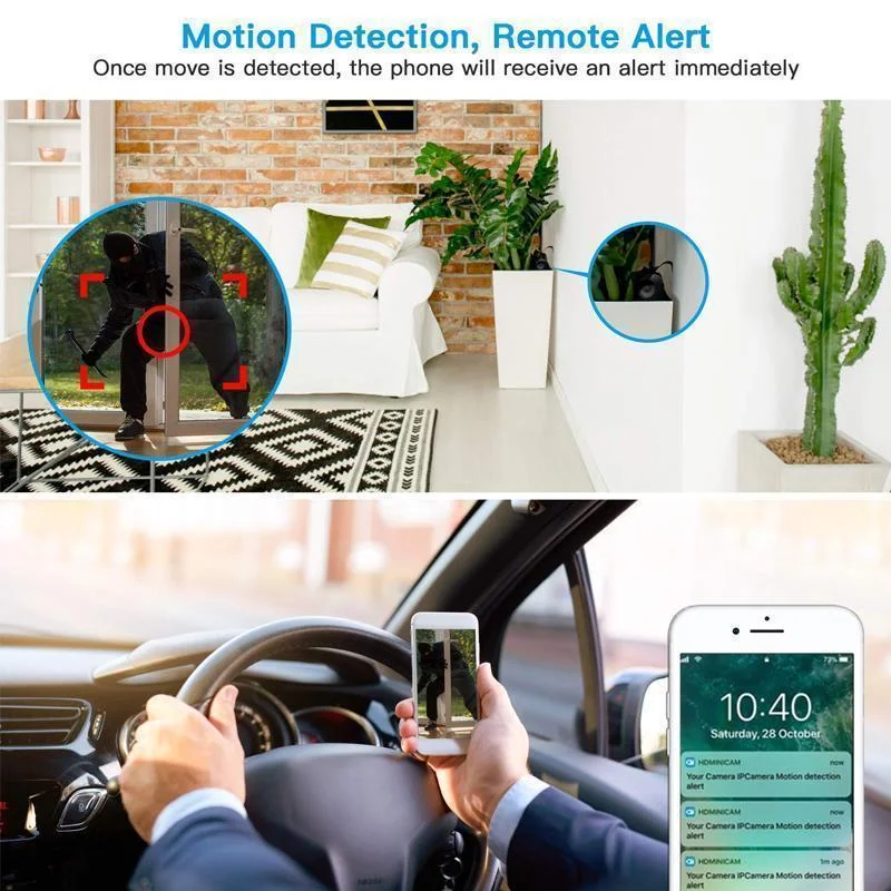 1080p Magnetic WiFi Mini Camera - Compact Wireless Surveillance Camera with Night Vision & Motion Detection