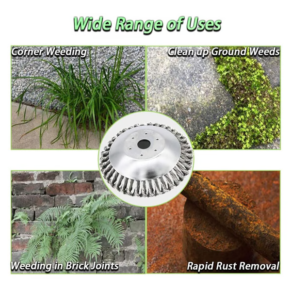 Heavy-Duty Carbon Steel Weed Brush & Trimmer - Durable Garden Tool for Efficient Weed Removal