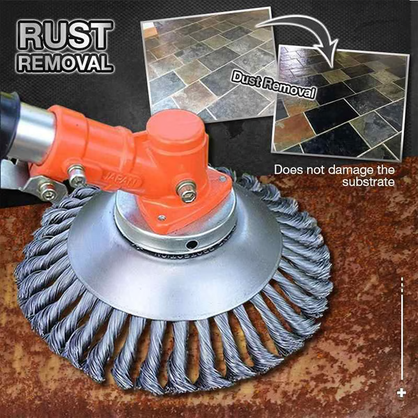 Heavy-Duty Carbon Steel Weed Brush & Trimmer - Durable Garden Tool for Efficient Weed Removal
