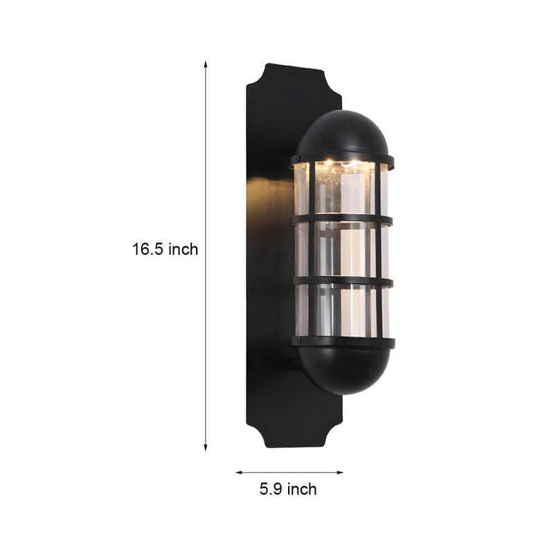 Vintage Telephone Booth LED Sconce Light - Retro Iron & Glass Wall Fixture