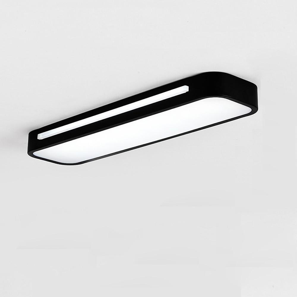 19-Inch Wide Minimalist Rectangular LED Flush Mount Ceiling Light - Modern 1-Light Long Oval Design for Home & Office