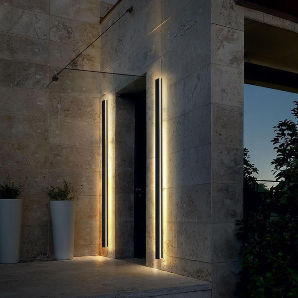 Dimmable RGB Long LED Linear Wall Lights - Black Minimalist Design for Modern Spaces